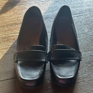 Classic Black Leather Loafers for Women